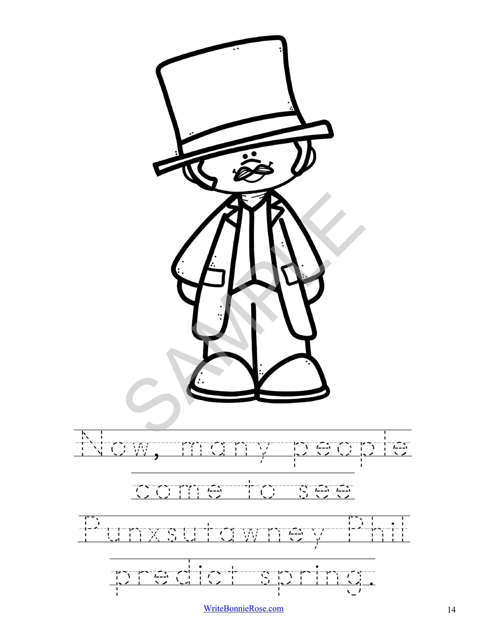 History of groundhog day coloring book