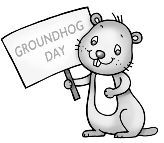 Groundhog day coloring pages