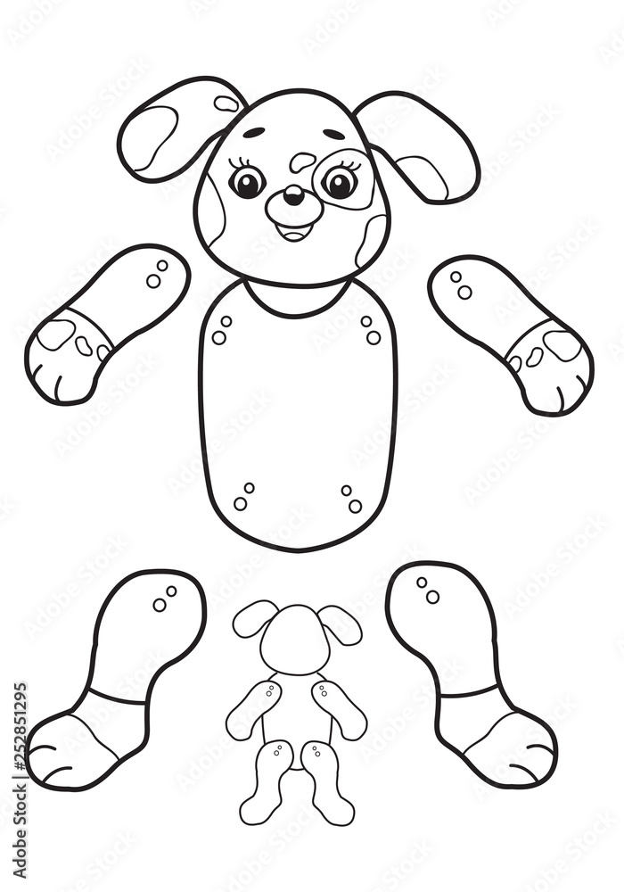 Puppet coloring page dog illustration