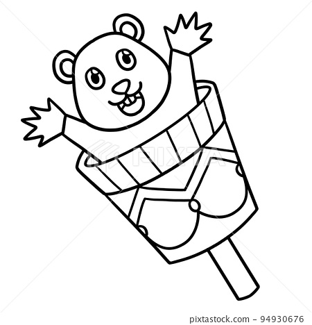 Groundhog puppet isolated coloring page for kids