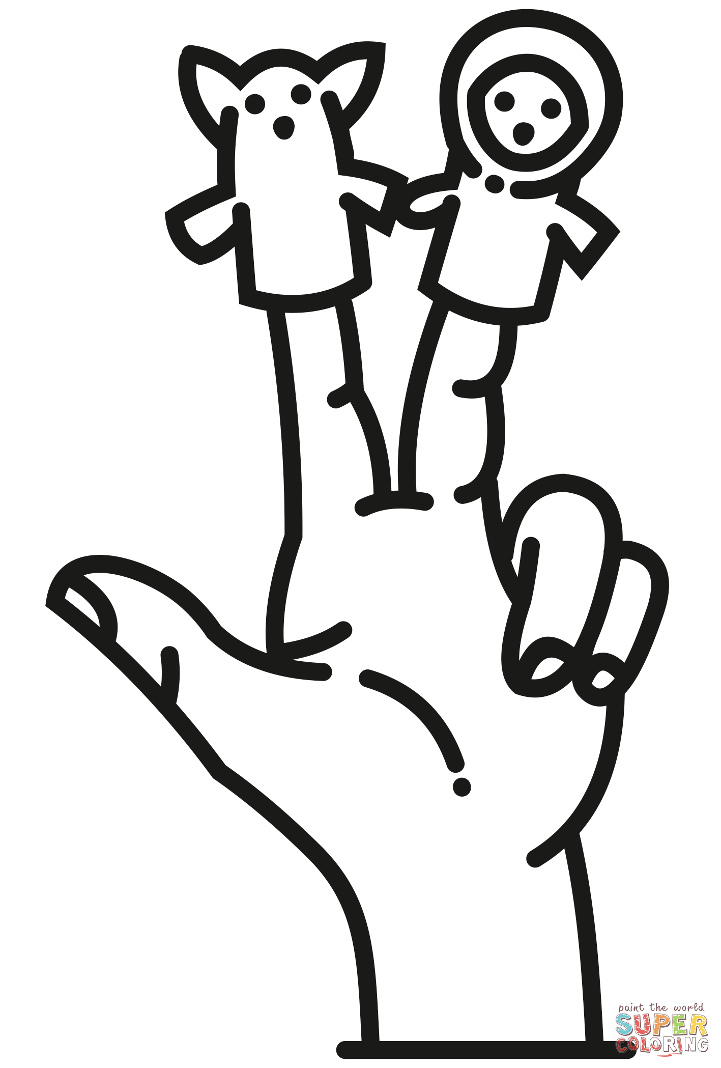 Hand puppet coloring page free printable coloring pages