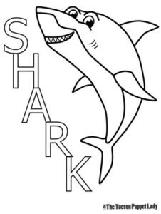 Free shark coloring page â the tucson puppet lady