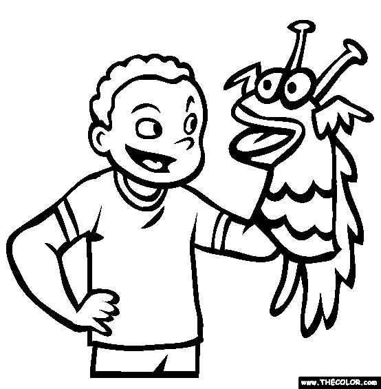 Puppet coloring page free puppet online coloring