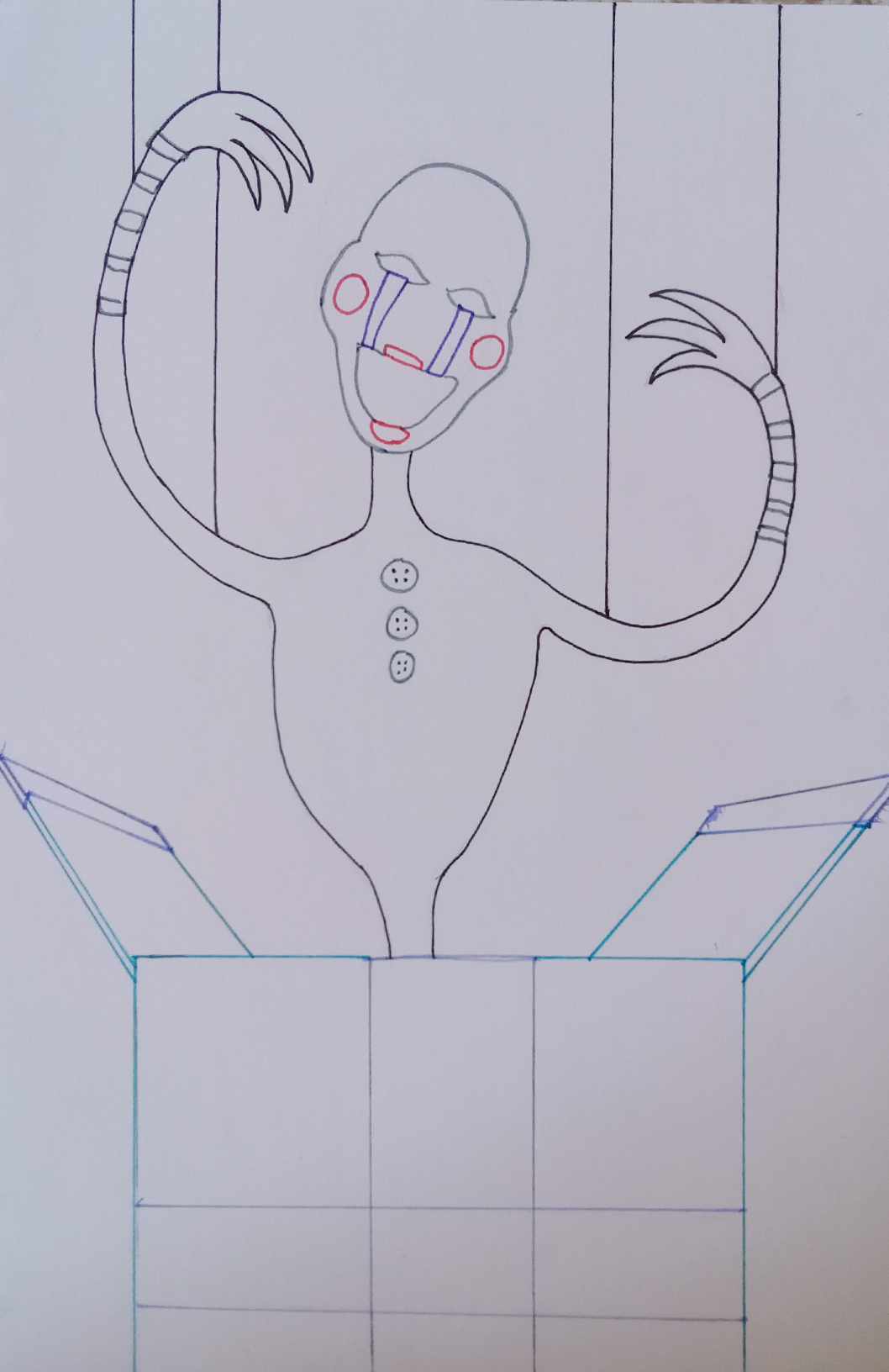 Fnaf puppet coloring page by sweettartart