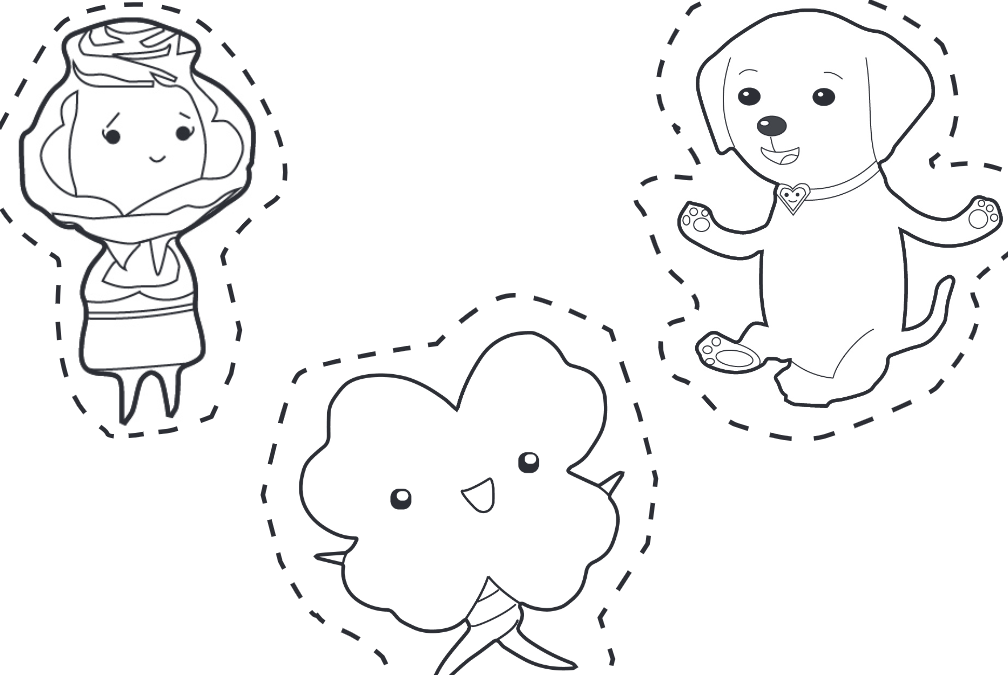 Kimochis character puppet coloring template