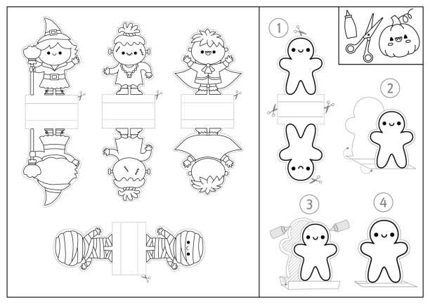 Puppet colouring page stock photos pictures royalty