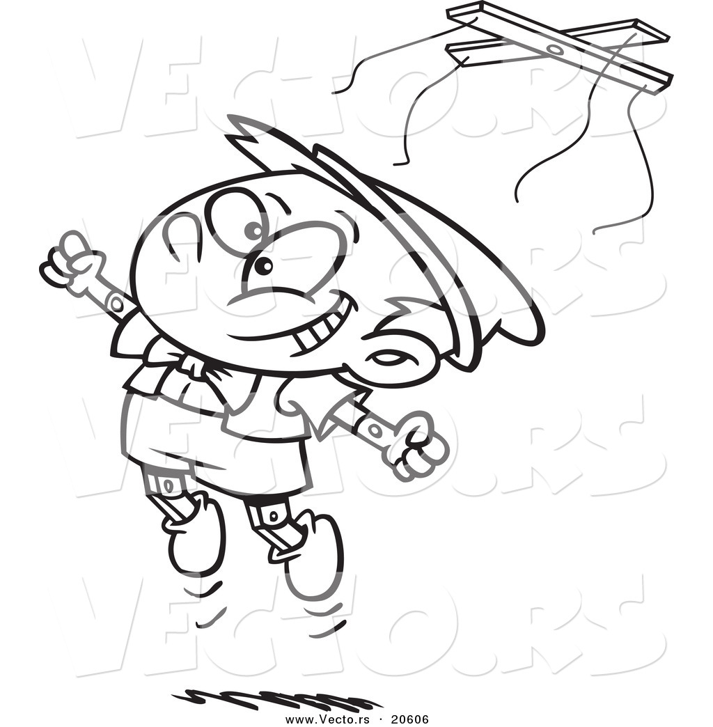R of a cartoon free wooden puppet boy jumping