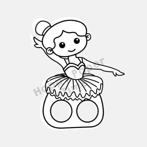 Ballet dancer finger puppet printable coloring