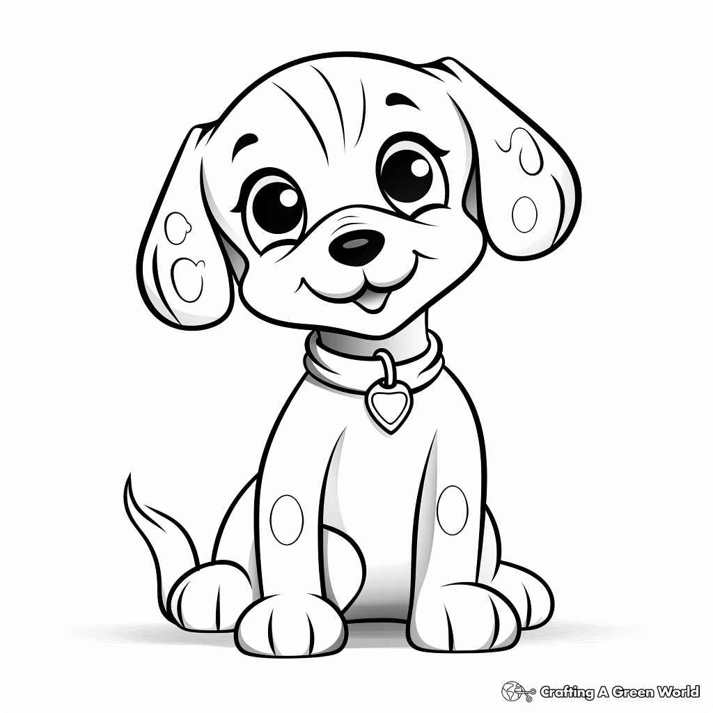 Kawaii puppy coloring pages