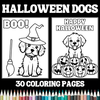 Halloween dog coloring pages by teachers helper tpt