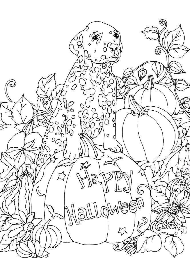 Happy halloween dog drawing by valentina ra