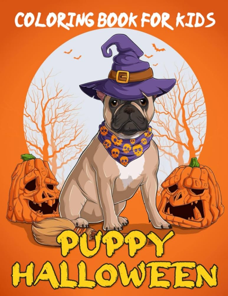 Puppy halloween coloring book for kids by garza elle