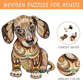 Creative dachshund dog puzzle wooden jigsaw puzzles for adults puzzle birthday gifts for teenagers for wall home decor inch pieces medium size toys games