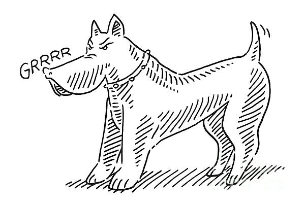 Aggressive cartoon dog drawing jigsaw puzzle by frank ramspott