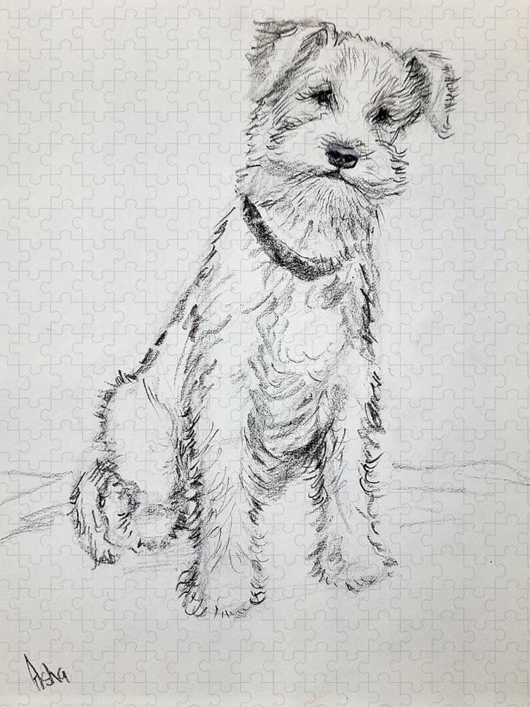 Wire fox terrier jigsaw puzzle by asha sudhaker shenoy