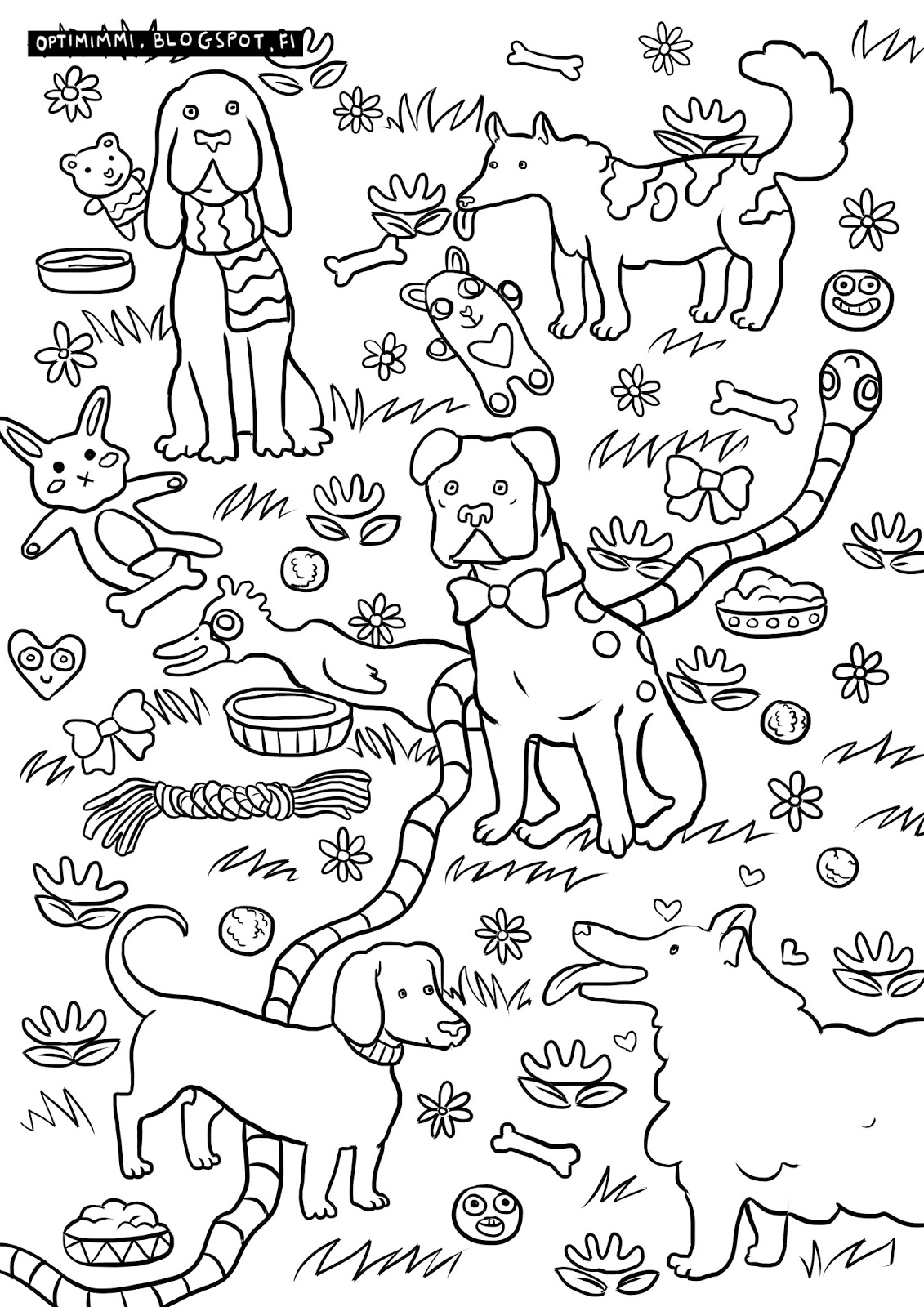 Dogs a coloring page koirat vãrityskuva