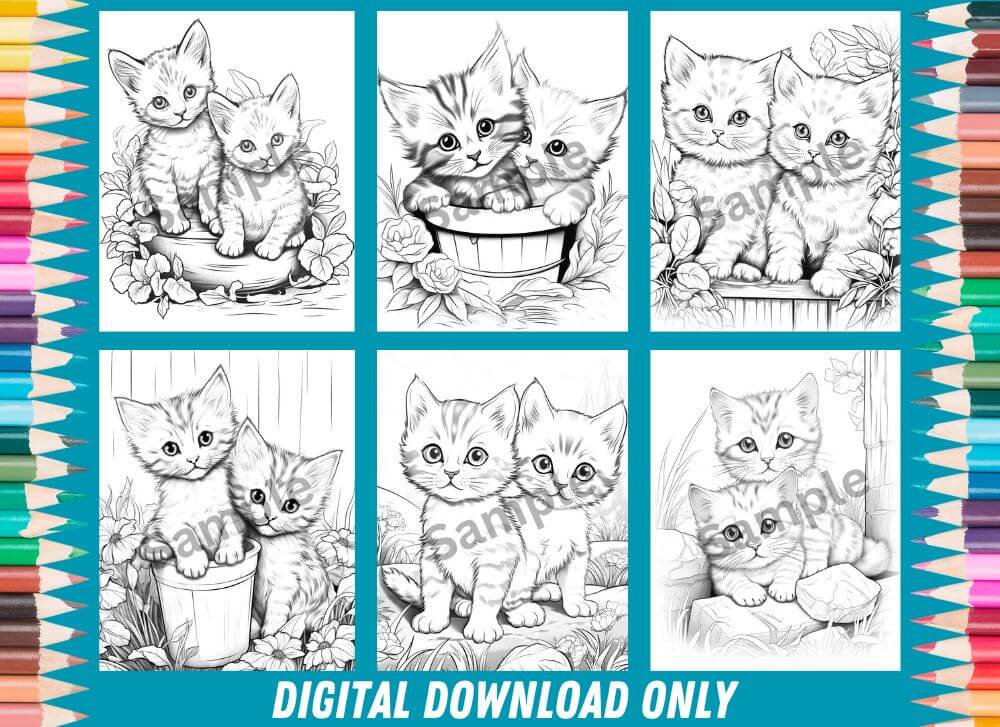 Kitten coloring pages