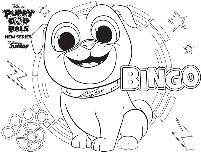 Puppy dog pals coloring pages