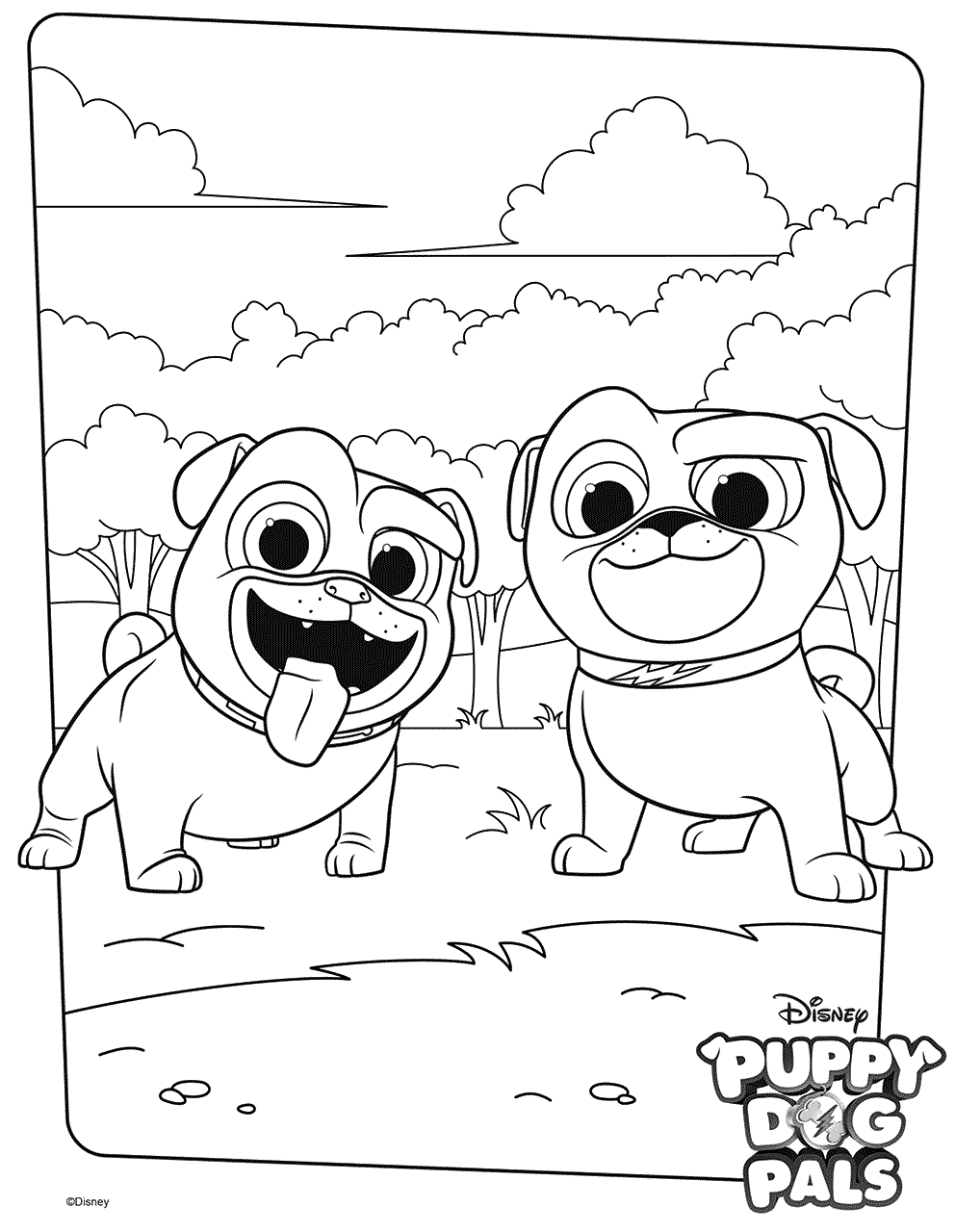 Puppy dog pals coloring pages