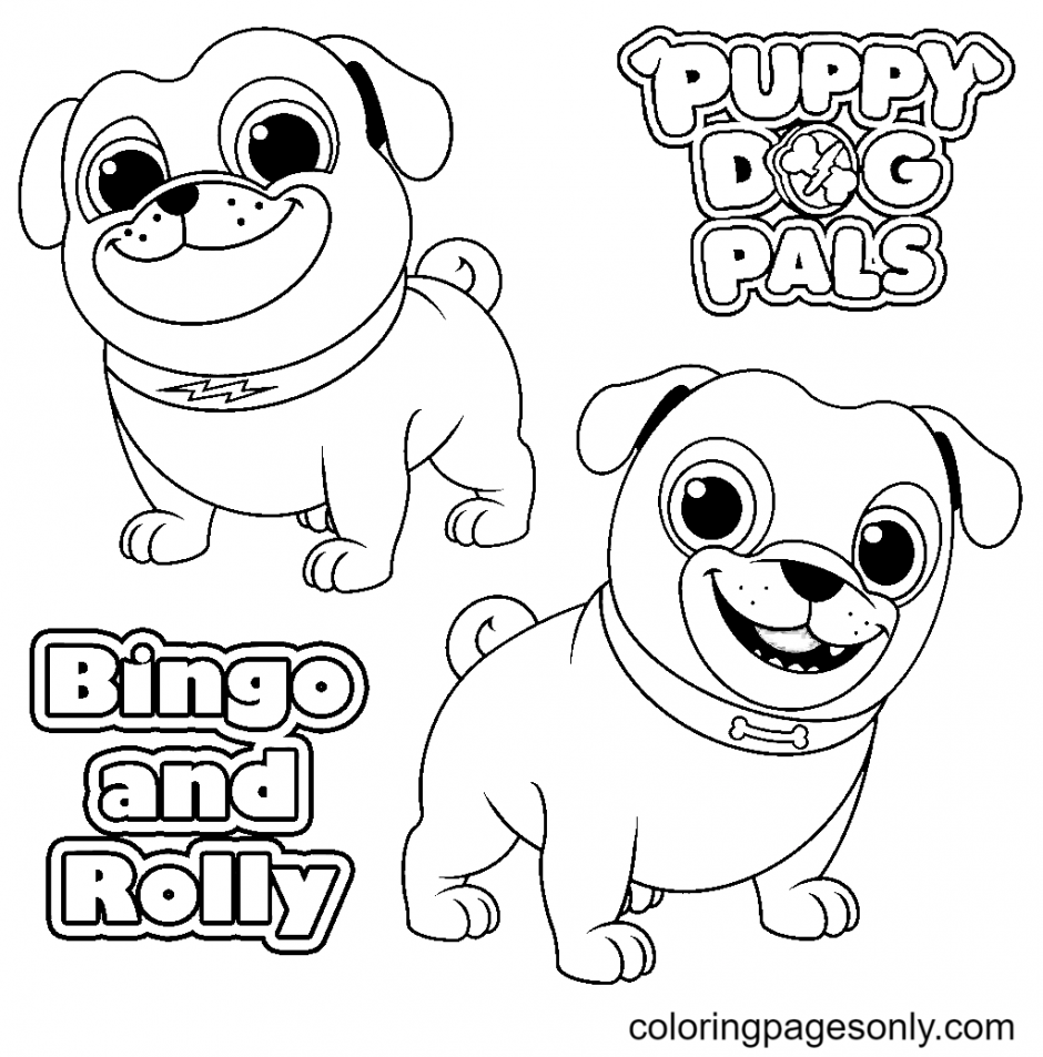 Puppy dog pals coloring pages