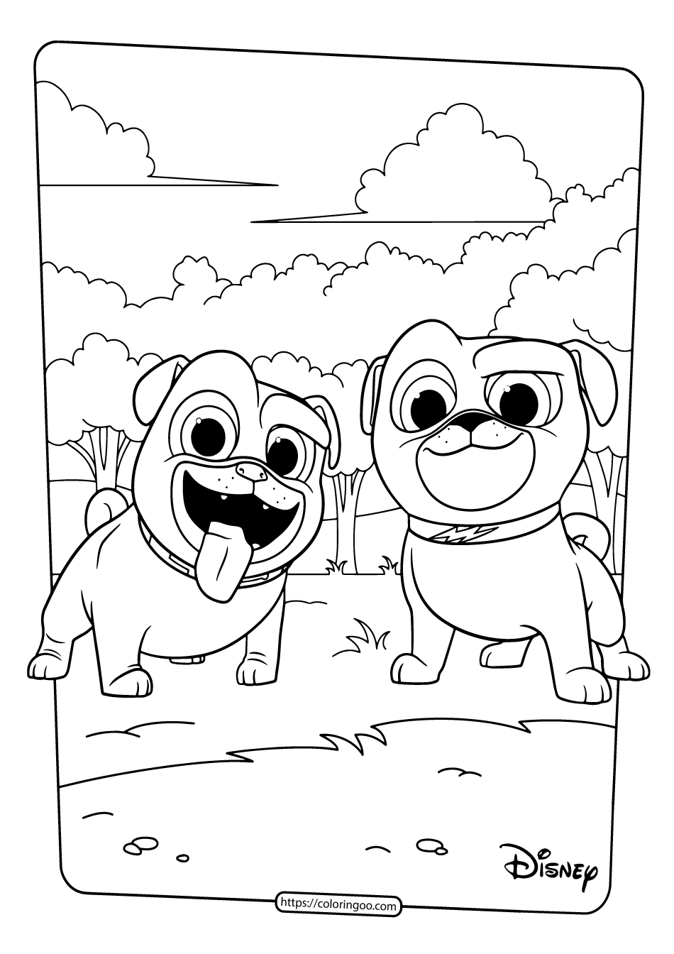 Printable puppy dog pals coloring book pages