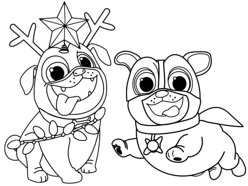 Puppy dog pals bingo and rolly coloring page