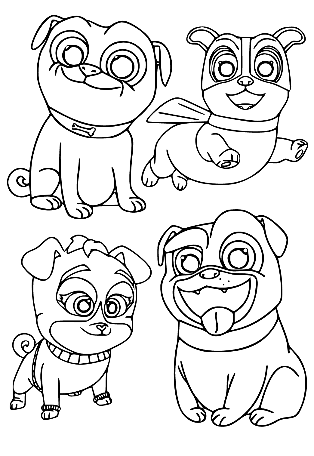 Free printable puppy dog pals characters coloring page for adults and kids
