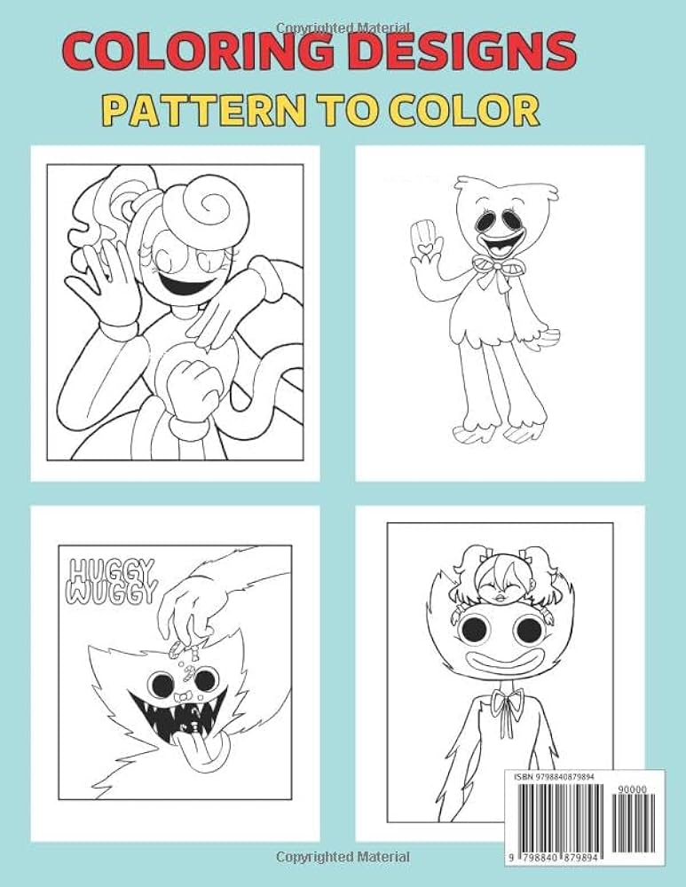 Puppy playtime coloring book fun coloring pages featuring your favorite characters poppy playtime huggy wuggy kissy missy book for kids boy paperback poppy playtime characters poppy