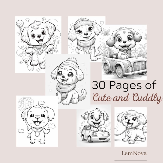 Puppy playtime coloring pages for kidscutecuddlydogspdfbirthday partywagging tailscanineadorable pupspawsome puppiesdogenthusiasts