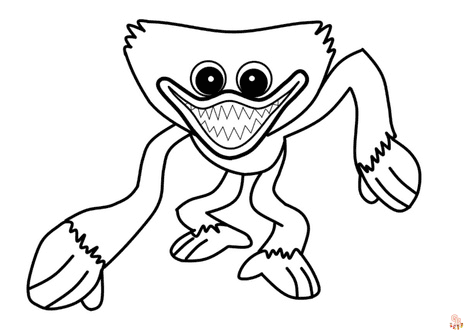 Poppy playtime coloring pages for kids free printable