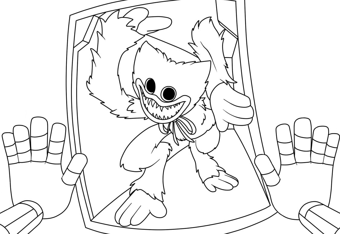 Poppy playtime huggy wuggy coloring pages