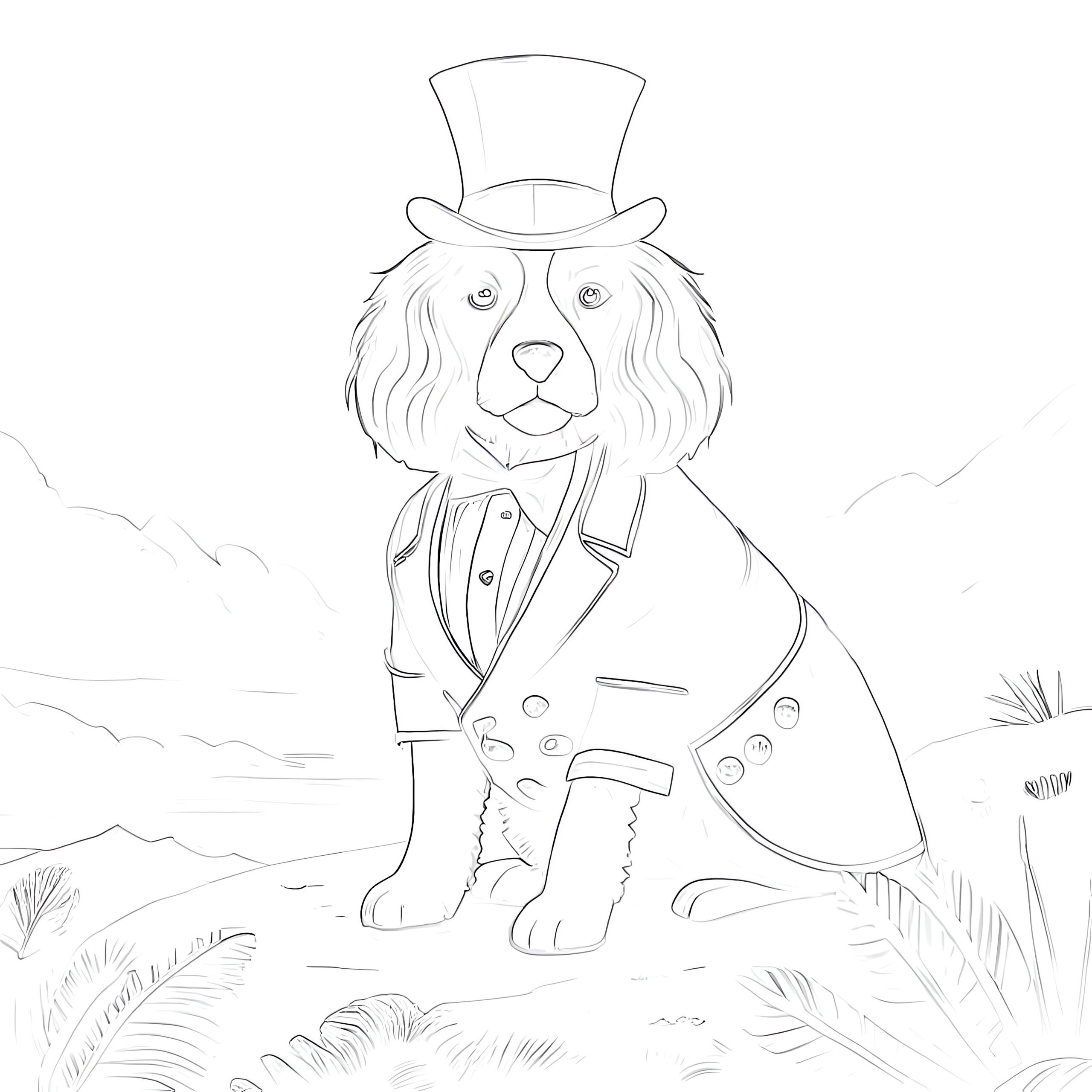 Magician puppy coloring page