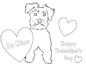 Puppy dog valentine gifts coloring pages