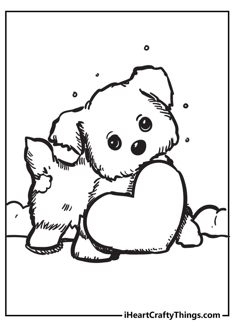 Puppy coloring pages free printables