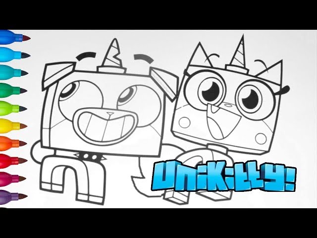 O colorir o desenho unigata e puppycorn how to color unikitty puppycorn coloring book pages