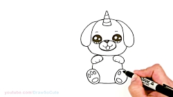 How to draw a puppycorn doggycorn
