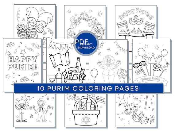Purim coloring pages purim printables jewish coloring pages jewish holiday coloring pages mishloach manot happy purim coloring pdf