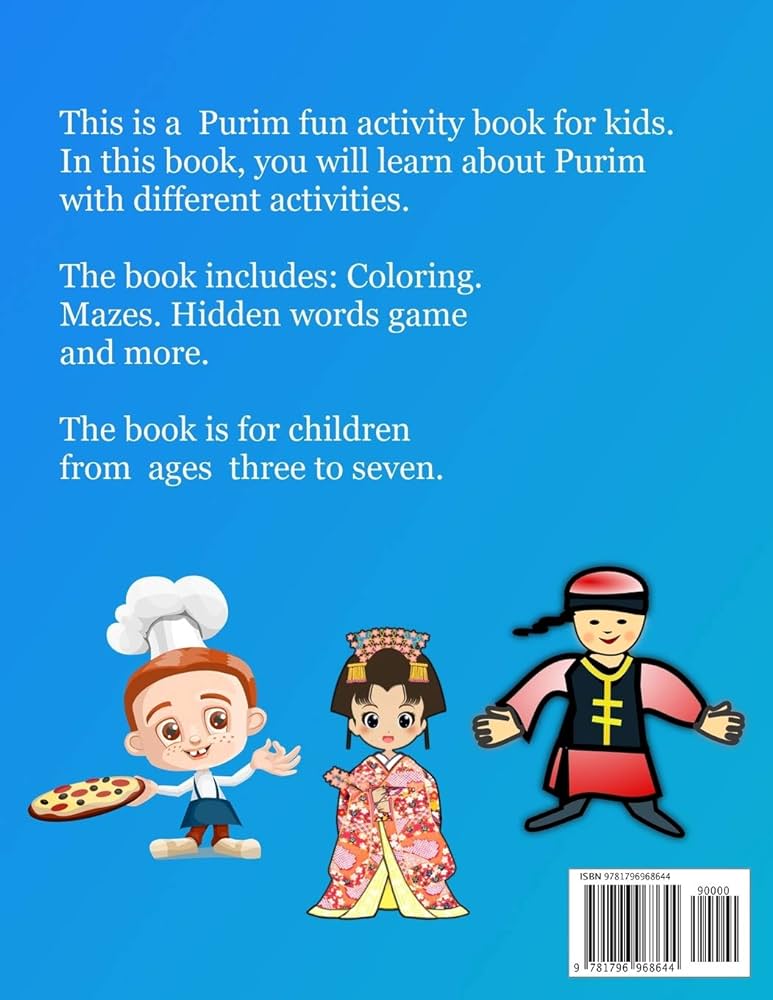Purim activity book for kids