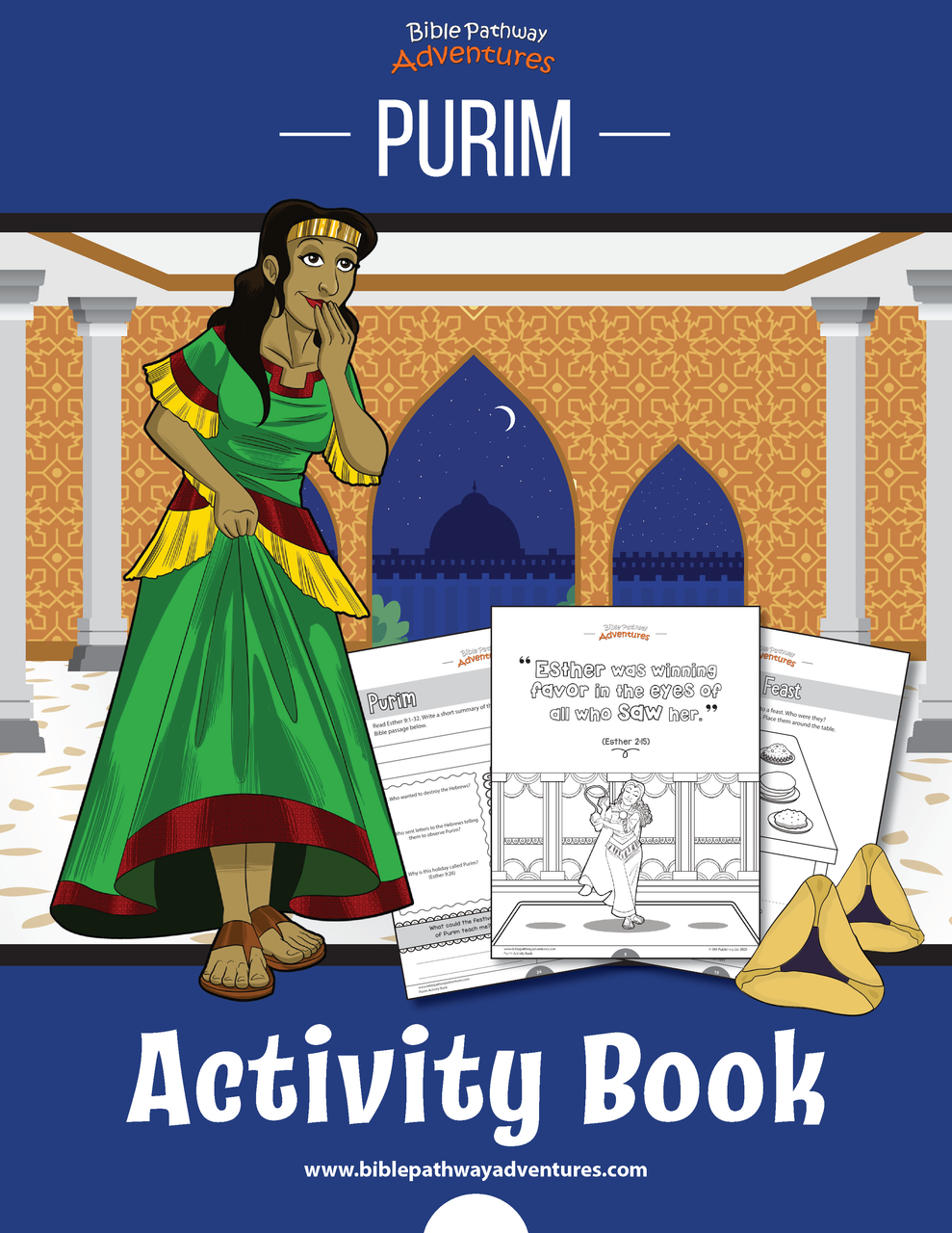 Purim coloring and activity book