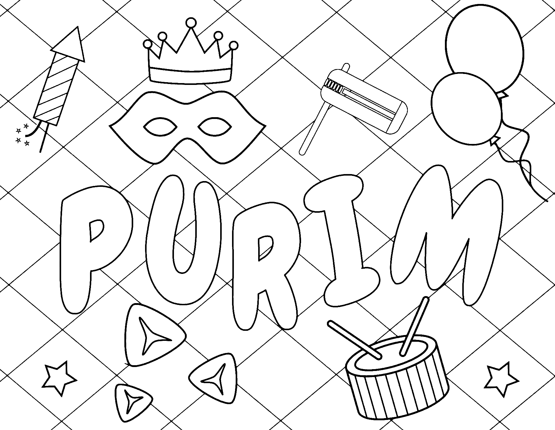 Purim coloring pages