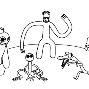 Purple rainbow friends coloring pages printable for free download