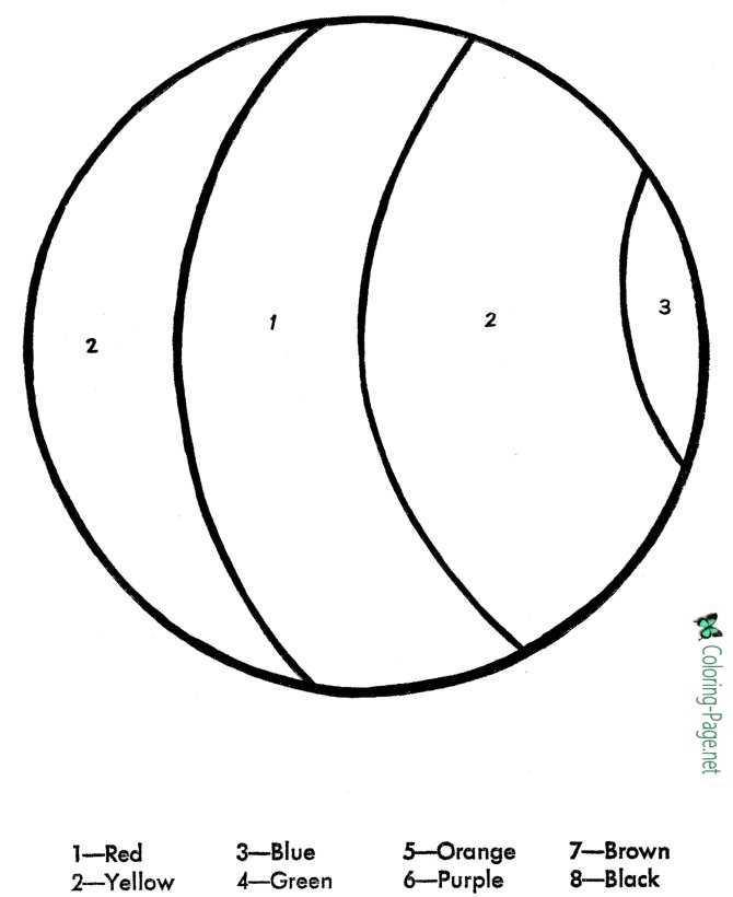 Beach ball color by number worksheet