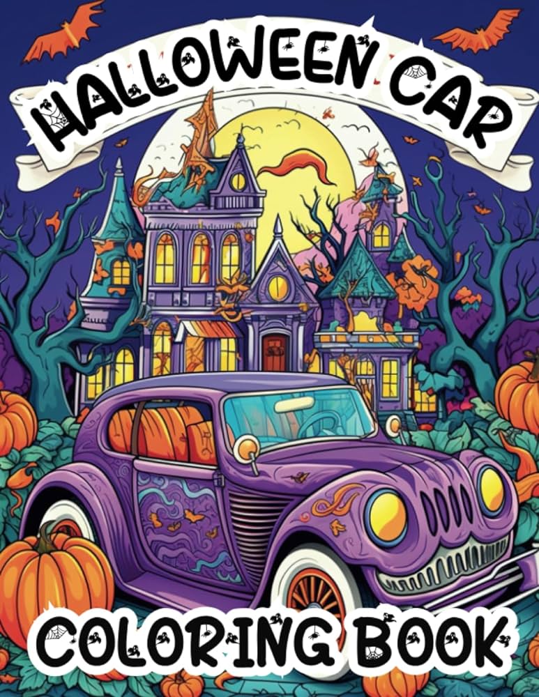 Halloween cars coloring book coloring pages of creepy halloween cars of different kinds coloring book for all ages romanchuk andrii books