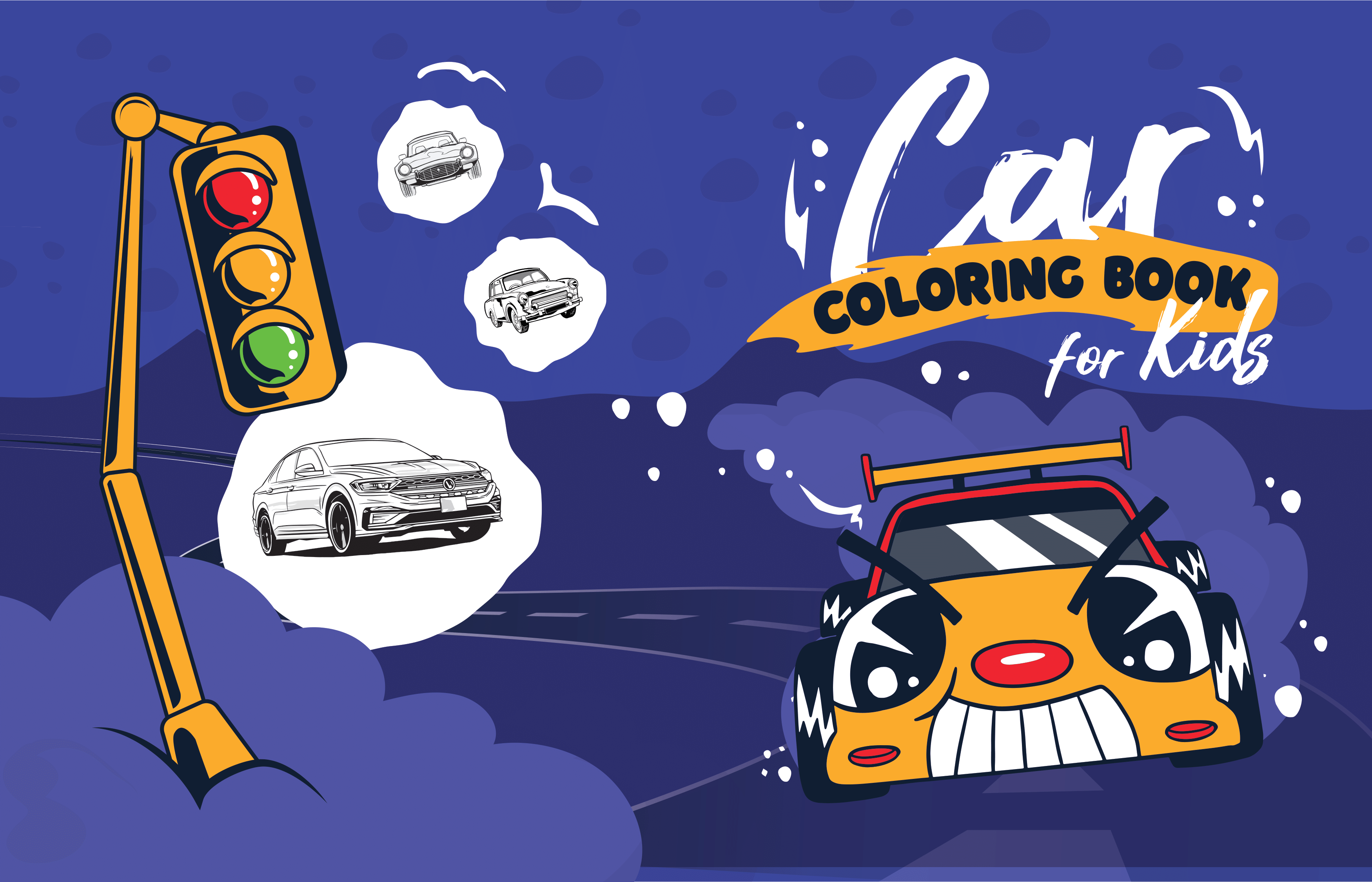 Class level cars coloring book for kids