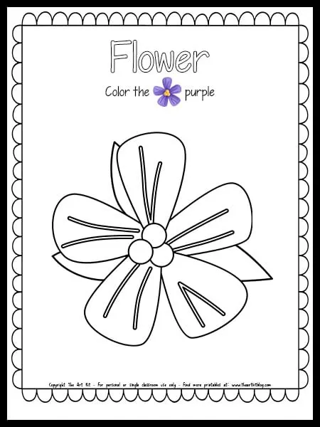 Color the flower purple coloring page free printable â the art kit