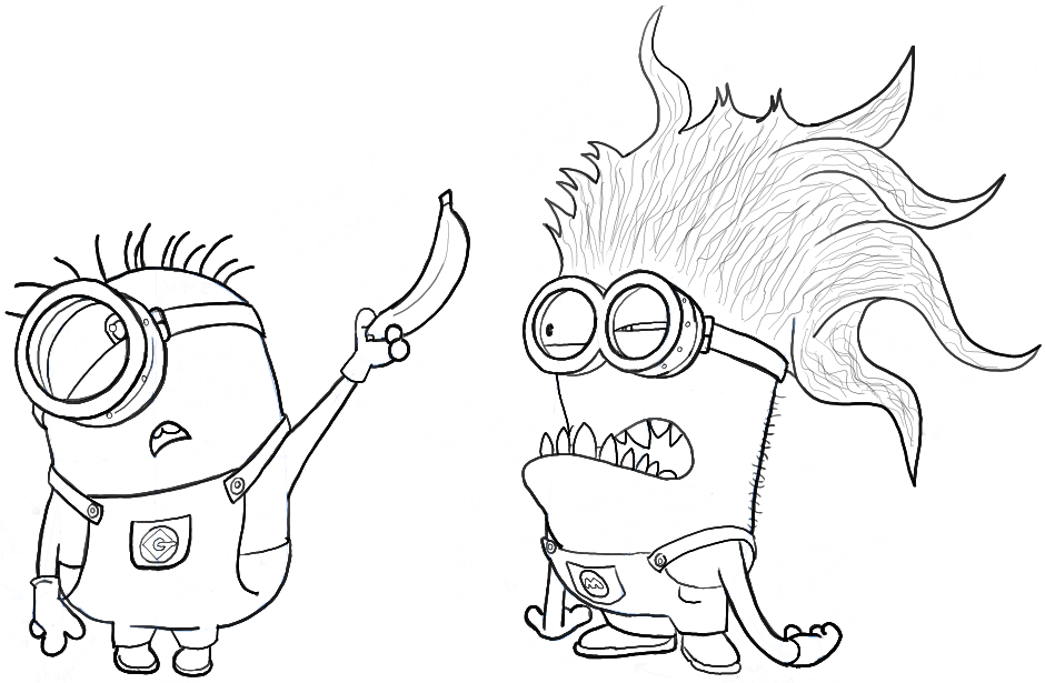 How to draw stuart and an evil minion from despicable me drawing tutorial