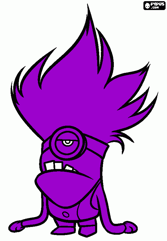 Minion purple coloring page printable minion purple