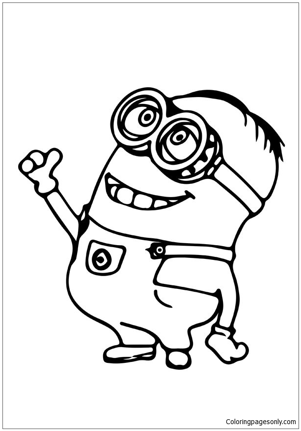 Purple minion coloring page