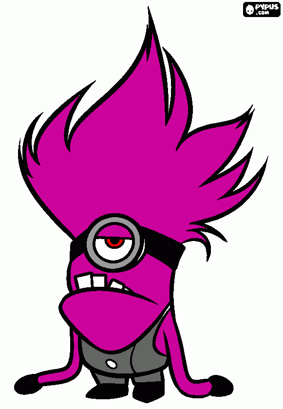 Purple minion coloring page printable purple minion