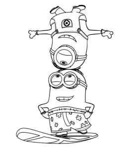Despicable me minions coloring pages playing learning